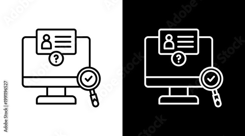 Identity Verification Outline White Icon Set Design