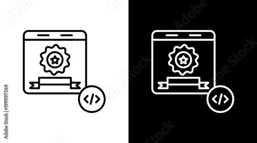 New Release Outline White Icon Set Design