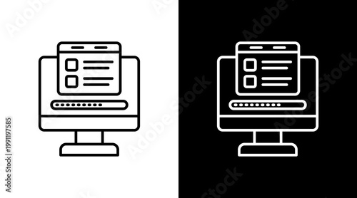 Feature Update Outline White Icon Set Design