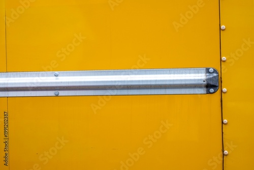 Industrial Yellow Truck Side Panel with Metal Rub Rail