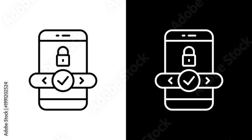 Security Verification Outline White Icon Set Design