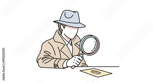 Man in hat examining a document.