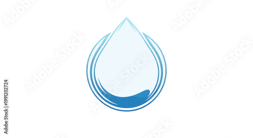 Blue water drop icon symbol.
