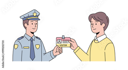 Police officer giving ticket to driver.