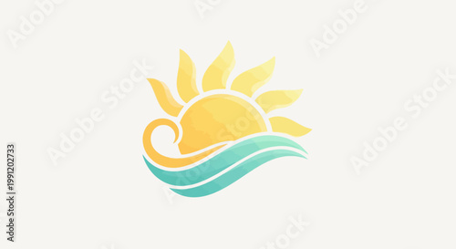 Sunrise over wavy ocean water.