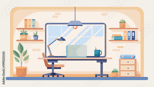 Home Office Workspace Illustration
