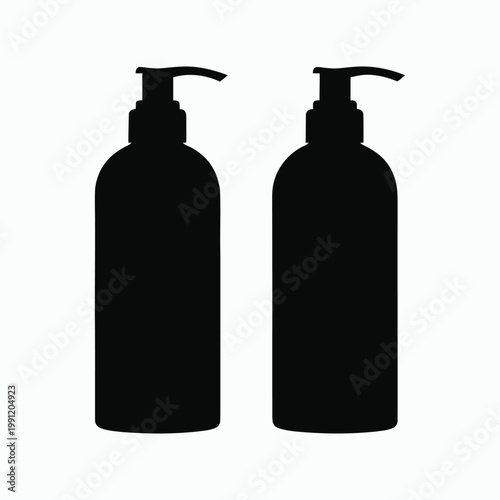 set of cosmetic bottles isolated on white