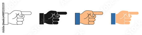 index finger pointing. pointing hand gesture for navigation and selection interface concept