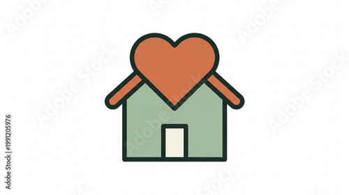 Heartwarming Home Icon Symbolizing Love, Care, and Belonging within a Residential Dwelling