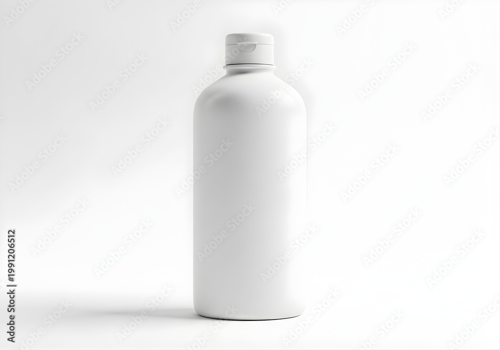Naklejka premium Isolated blank white plastic cosmetic bottle with flip top cap for skincare liquid branding and product packaging mockup
