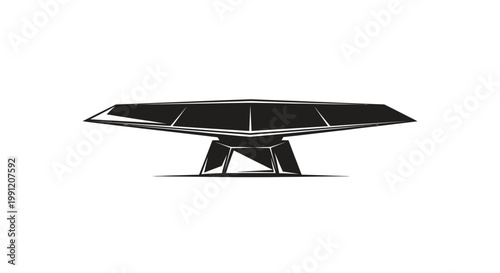 Futuristic Architectural Structure Isolated on White Background