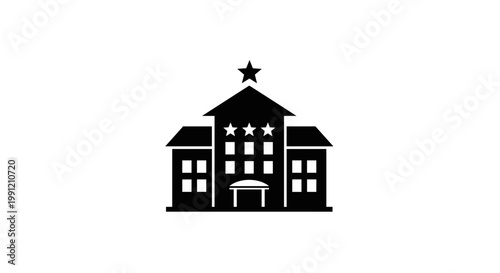 Building with star on top roof.