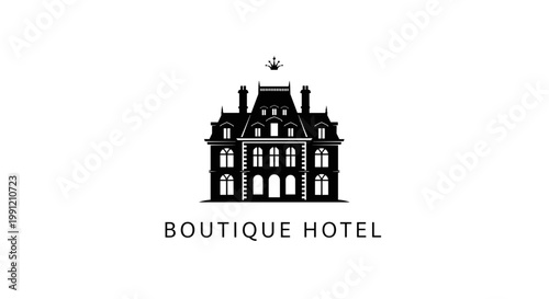 Boutique hotel building logo design.