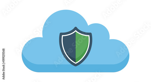 Cloud Security Shield Icon Symbol.