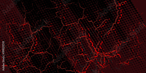 black red dragon decal brush fire volcano lava sakura Asia Japan anime style illustration sporty background banner style illustration.