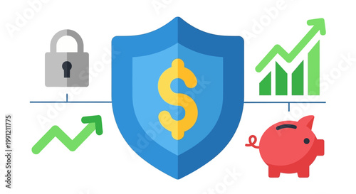 Financial Security Protection Concept Symbol.