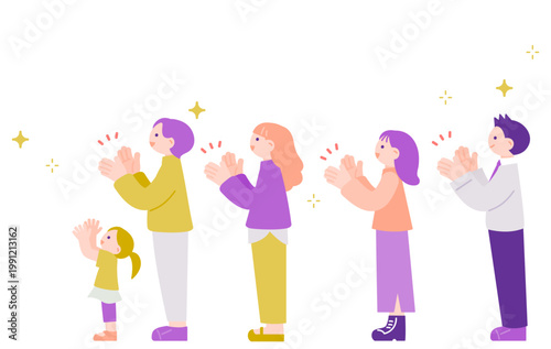 人々が拍手するシーン イベントや発表のイメージ