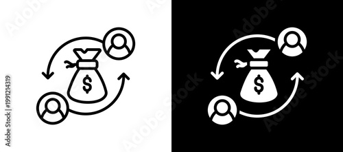 Financial Restructuring Icon Set In Black And White Filled Style Collection