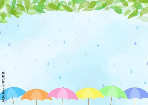 梅雨の紫陽花の背景