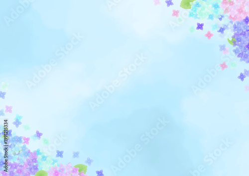 水彩の紫陽花の背景