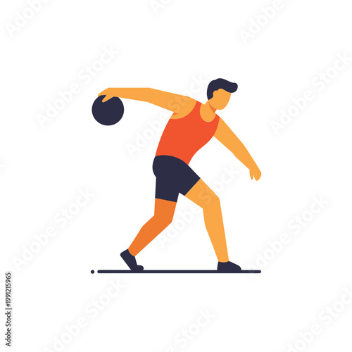 Discus Thrower Athlete in Motion, Track and Field Sports