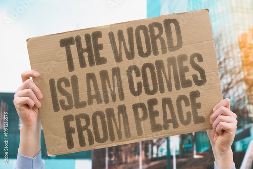 Принти на полотні "The Word Islam Comes From Peace" Islamic etymology research confirms the name Islam directly derives from the Arabic root for peace