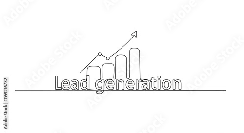 Lead Generation Graph Bar Chart Arrow Upwards Business Growth Concept