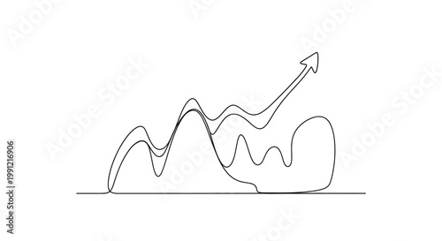 Abstract financial graph with upward arrow, representing growth and success