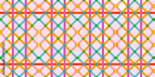 Colorful geometric pattern with intersecting lines and diamond shapes