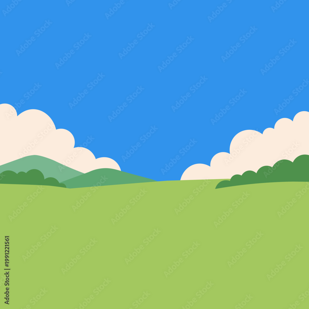 Fototapeta premium Spring Sky and Grass Landscape Background for Outdoor Scene