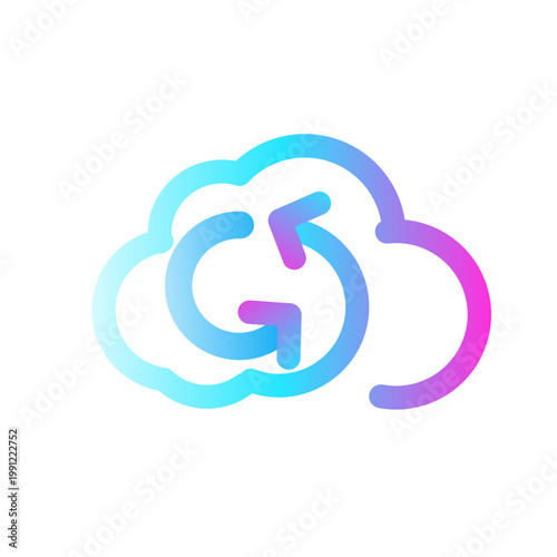 Gradient icon vector illustration of synchronized