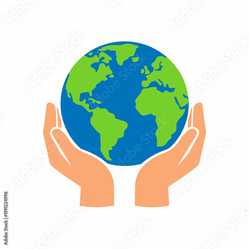 Hands Holding Earth Globe Vector