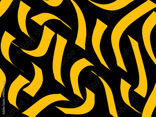 Curved yellow short lines. Abstract random yellow lines. Yellow line illustration background.