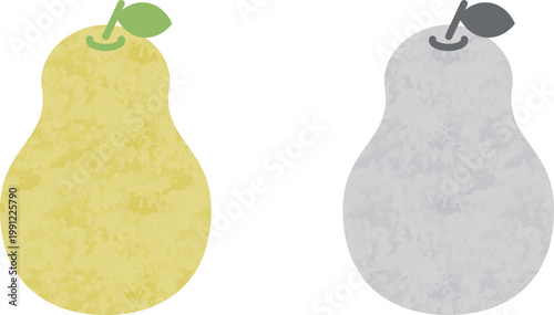 弓削瓢柑のイラストセット（カラーと白黒）