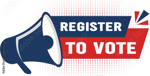 Register to vote vector banner