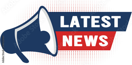Late news vector banner with megaphone. Special shop proposition concept. Loudspeaker banner. Label for business, marketing and advertising