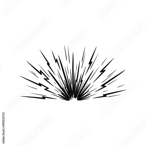 A burst of energetic lightning bolts explodes outward from a central point.