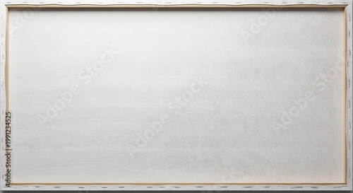 Blank White Stretched Canvas Back View on Wooden Frame for Mockup