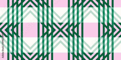 A repeating geometric pattern of green and pink checkered lines