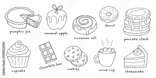 Hand-drawn doodle sheet with diverse elements including a pencil, ink pen, paintbrush, and sketchbook for creative artistic projects.