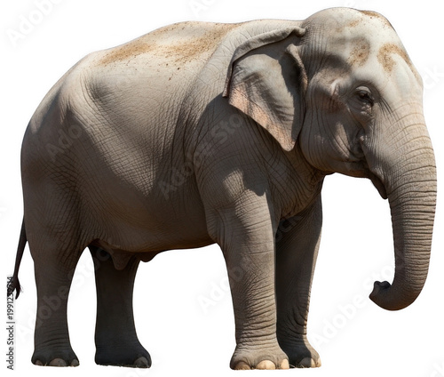 Large elephant png Gray pachyderm cutout Wild animal png Massive mammal cutout Majestic creature png Indian elephant cutout Standing beast png Safari giant isolated transparent background image