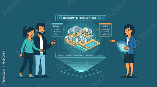 Business people discussing property plans.