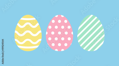 Colorful Easter Eggs Decoration Holiday.