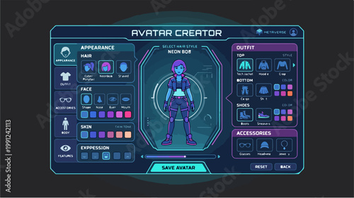 Digital Avatar Creator Interface Display.