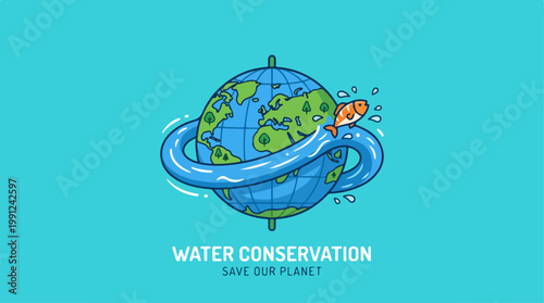 Earth with swirling water flow.