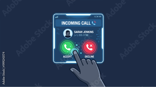 Hand Answering Incoming Telephone Call.