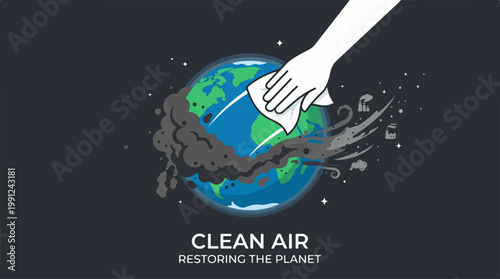 Hand Cleaning Globe with White Brush.