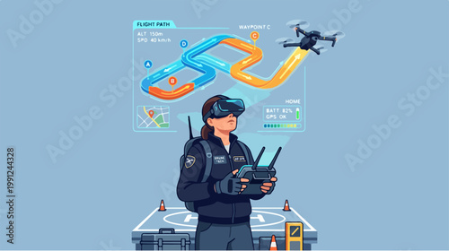 Man operating drone remote control.