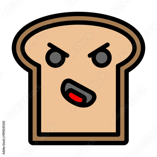 Toast Emoji Vector Filled Icon Design