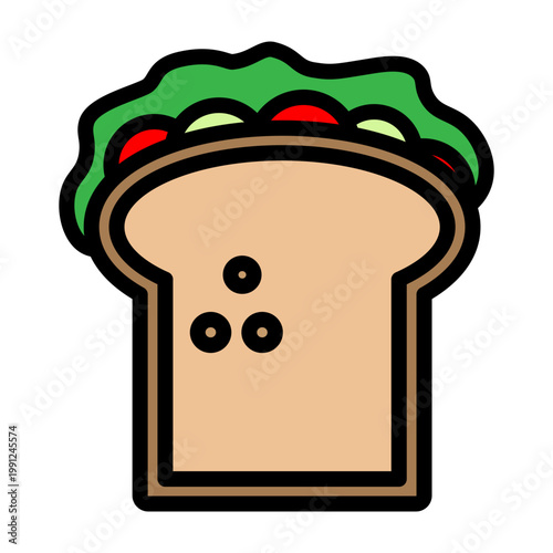 Food Logo Toast Vector Filled Icon Design